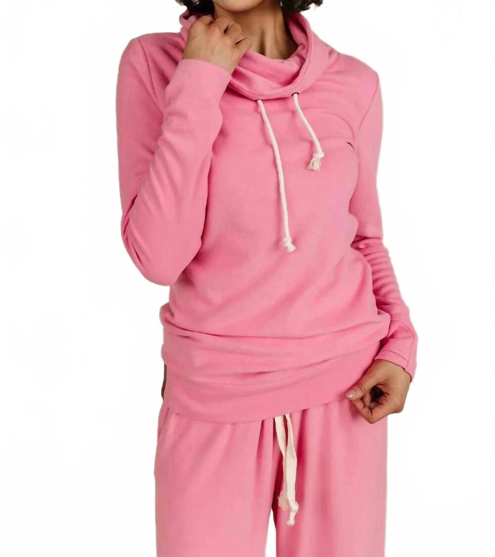 NEW AMPERSAND AVE performance fleece sweatshirt in pink tulip